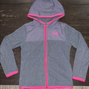 Girl’s Underarmour fleece zip up hoodie- size 6